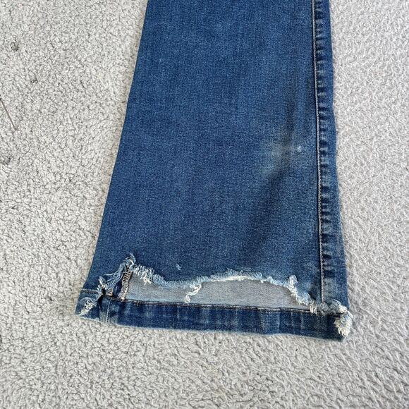 Wide Leg Flare Jeans Womens 31 Blue Distressed Stretch  Mid Rise 30x32 Sailey - Picture 12 of 13